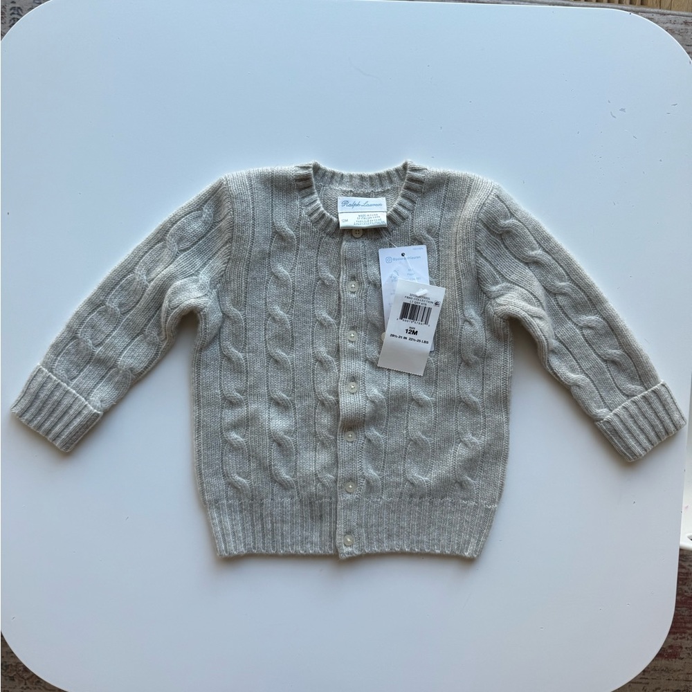 Brand new never worn Ralph Lauren baby cashmere sweater 12m